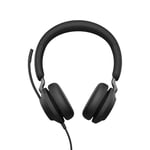 Jabra Evolve2 40 SE Wired - Extended USB-C Cable, Noise-Cancelling Stereo Headset With 3-Mic Call Technology - Works with all Leading Unified Communications Platforms such as Zoom, Google Meet - Black