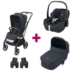 Maxi Cosi Pack poussette trio Léona 2 + pebble 360 pro nacelle essential graphite