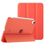 MoKo Case Fit New iPad Mini 6 2021 (6th Generation, 8.3-inch) - Slim Lightweight Hard Clear Back Shell Stand Cover with Translucent Frosted Back Protector, with Auto Wake/Sleep, Cherry Tomatoes Red