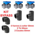 PVC Pression Kit Bypass 50mm Piscine pour créer Une dérivation du Circuit d'eau pour Une Pompe à Chaleur