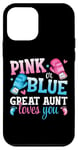 iPhone 12 mini Pink Or Blue Great Aunt Loves You Boxing Gender Reveal Party Case