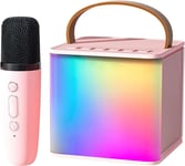 Wowstar Karaoke Machine 1 Wireless Microphones for Kids & Adult, Pink 