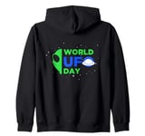 World UFO Day Matching Outfits July 2nd Alien Awareness Day Zip Hoodie