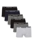 ANTONIO ROSSI (3/6 Pack) Men's Fitted Boxer Hipsters - Mens Boxers Shorts Multipack with Elastic Waistband - Cotton Rich, Comfortable Mens Underwear, Navy, Grey, Black (6 Pack), S