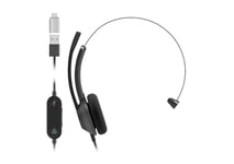 Cisco Headset 321 USB-C, Wired Single On-Ear Headphones, Webex Controller with USB-C, Carbon Black, 2-Year Limited Liability Warranty (HS-W-321-C-USBC)