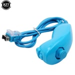 (sininen)Nintendo Wii -peliohjaimelle 5 väriä Nunchuck Hand Curved pelikahvan ohjain Nunchuk Wii-peliohjaimen lisävarusteille