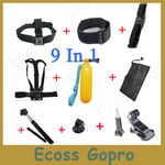 CNYO® GoPro Accessoires Set Gopro Dragonne pour Télécommande + Casque Extension Kits Montage + Poitrine Ceinture + J Crochet Mont + Bobber + Pour gopro hero4/3/3 +/2