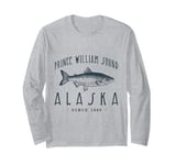 PRINCE WILLIAM SOUND ALASKA, a Fishing Retro Design Long Sleeve T-Shirt