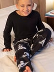 Cyberjammies Kids' Atlas Arctic Fox Print Pyjama Set, Charcoal