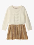 Hatley Kids' Sweater Dress, Cream/Gold