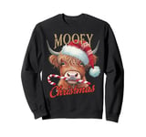 Mooey Christmas Funny Santa Highland Cow Scottish Cow Xmas Sweatshirt