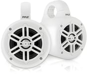 Pyle Haut-Parleurs Marine - Enceintes Extérieurs - Haut-Parleur étanche - Ensemble de Haut-Parleurs Doubles de 10 cm - 300 Watt - Kit Audio pour Bateau - Blanc