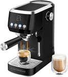 CASABREWS Espresso Machine 20 Bar, Professional Espresso Coffee Machine with Steamer, Coffee Maker Cappuccino Latte Machine with 1.3L Removable Water Tank, Black, Gift for Dad Mom