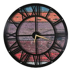 Homemania HOMESRV137 Horloge Murale Murale pour Salon, Chambre, Cuisine, Multicolore en métal, MDF, 50 x 0,15 x 50 cm