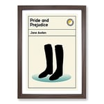 Big Box Art Book Cover Pride and Prejudice Jane Austen Framed Wall Art Picture Print Ready to Hang, Walnut A2 (62 x 45 cm)