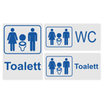 Toalettskylt / WC skylt - Skyltar MultiColor Toalett - 15x21