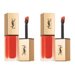 YSL Tatouage Couture Liquid Matte Lip Stain - 02 Crazy Tangerine 6ml x2