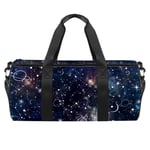 Night Planet Star Galaxy Sac de sport cylindrique avec poche humide et bandoulière pour homme et femme