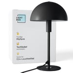 Lightbox lampe de table champignon | lampe de bureau Home Office avec interrupteur à bascule | lampe LED (douille E14) comme lampe de chevet, bureau et accessoire de bureau | en métal en noir argenté