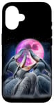 Coque pour iPhone 16 3 Shoebill Stork hurling at the moon Funny Shoebill Bird