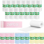 24 rouleaux papier thermique,mini papier imprimante thermique,papier thermique autocollant appareil photo pour enfants instantané,chaque rouleau mesure environ 4 mètres/157 pouces (57 x 25 mm)