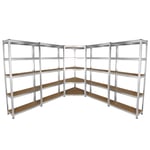 Lot de 4 Etagères de Rangement de 90cm & 1 Etagère dAngle Galwix