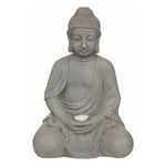 Atmosphera - Lampe Solaire d'Extérieur Bouddha 43cm Gris