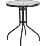 Flash Furniture Bellamy 23.75'' Round Tempered Glass Metal Table