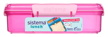 Sistema - Snack Attack Duo 975Ml - Pink