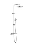 Roca Victoria Neck Thermostatic Shower Column, A5A2F18C00, Chrome, 385 mm x 73 mm x 835 mm, Includes 250mm Spray Head and 5.6ft Metal Hose