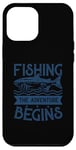 Coque pour iPhone 12 Pro Max Best Fun Adult Men Humour Fishing - The Adventure Begins