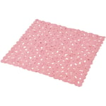 1001kdo - Tapis fond de douche galet rose poudre