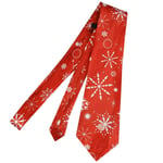 Christmas Musical Tie Novelty Xmas Tree Gift Office Staff Party RED SNOWFLAKES