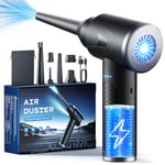 Souffleur Air Comprimé, 100000 TR/Min de Souffleur pc avec Batterie 9000mAh, Bombe Air Sec - Nettoyage PC, Plumeau Air Comprimé à 3 Vitessesavec Lumière LED pour Le Nettoyage de Canapé, Voiture