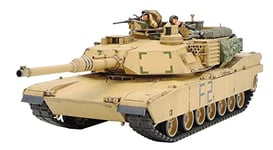 TAMIYA 300035269-Char de Combat US M1A2 Abrams Iraqi Freedom (2), réplique fidèle à l'original, Construction en Plastique, Bricolage, kit de modélisme, Assemblage, Non laqué, TAM35269, Noir