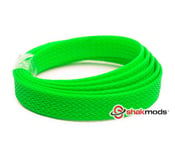 5 meter Shakmods Flat 10 mm High Density UV Green Braided Expandable Sleeving