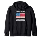 Vintage Trump Vance 47th USA President 2024 Retro Men Women Zip Hoodie