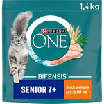 PURINA ONE BIFENSIS Senior 7+ Nourriture pour Chat Sec, Riche en Poulet, Lot de 6 (6 x 1,5 kg)