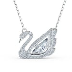 Swarovski smykke Dancing Swan necklace Swan, White, Rhodium plated - 5514421