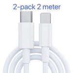 2-pack 2M USB-C till Lightning-kabel för iPhone Vit