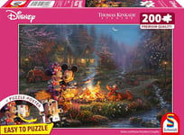 Schmidt Spiele 56558 Puzzle 200 pièces Thomas Kinkade Disney Mickey and Minnie Sweetheart Campfire, Multicolore