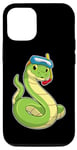 Coque pour iPhone 14 Pro Serpent Plongée Tuba Lunettes de natation