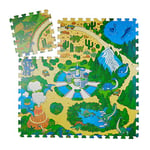 Relaxdays Dinosaure Tapis de Jeu, 9 Puzzle pour Enfants, sans polluants, Mousse EVA, 90 x 90 cm, Multicolore, 10031433, 1 pièce