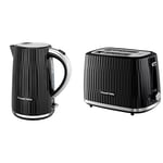 Russell Hobbs Eden 1.7L Electric Kettle and 2 Slice Toaster Black