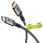 Goobay DisplayPort 1.4 kabel 4K/60HZ 3m stoffbelagt