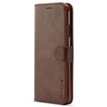 iPhone XR LC.IMeeke Leather Wallet Case - Dark Brown