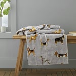 Catherine Lansfield Country Dogs Soft Touch 130x170cm Blanket Throw Natural