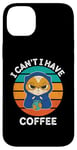 Coque pour iPhone 14 Plus Retro Angry Cat I Can't I Have Coffee Lover Retro Coffee Coffee