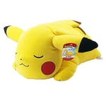 Bandai - Pokémon - Peluche Pikachu 40cm qui dort - Peluche Pokémon toute douce - WT97920