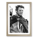 Big Box Art Clint Eastwood (2) Framed Wall Art Picture Print Ready to Hang, Oak A2 (62 x 45 cm)